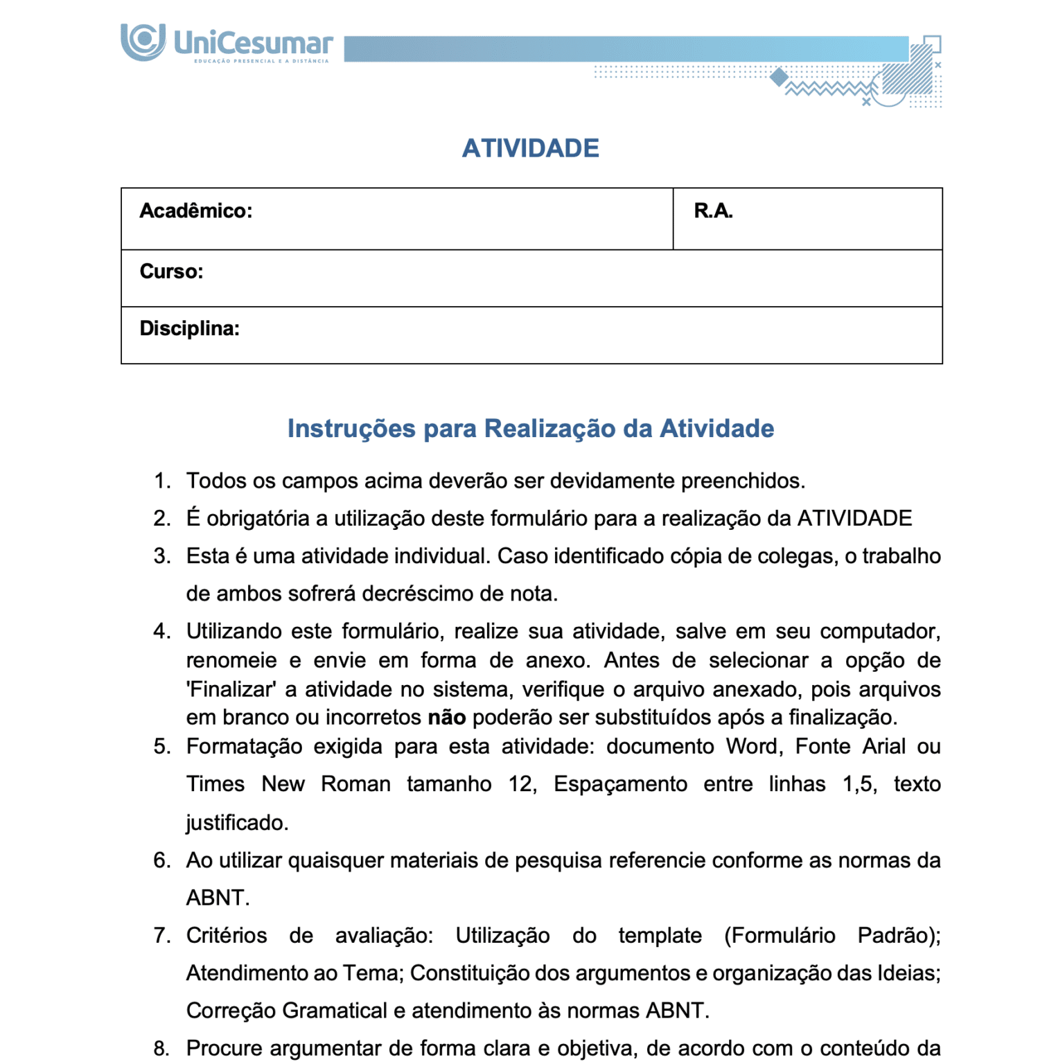 UNICESUMAR ATIVIDADE 3 - MENTALIDADE CRIATIVA E EMPREENDEDORA - 51_2025 ...